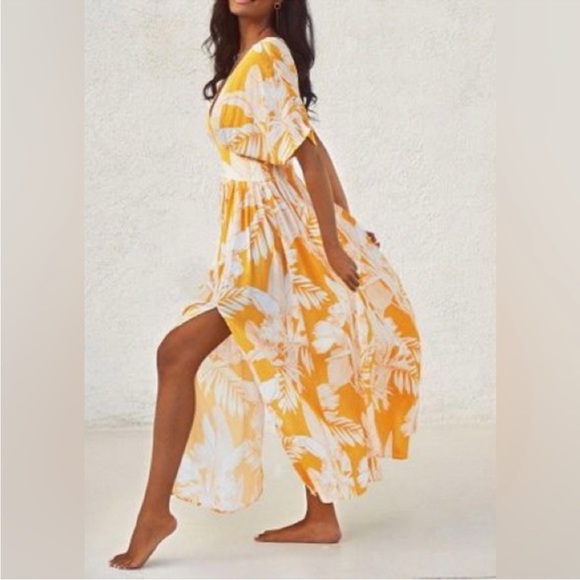 Cupshe Dresses New Cupshe Selena Yellow White Floral Leafy Vneck